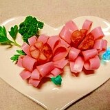 お弁当☆ハムとウィンナーの花